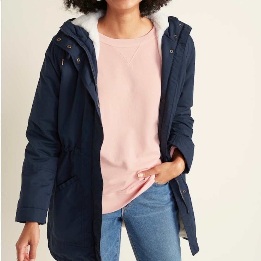 Old Navy Water-Resistant Hooded Faux Fur Parka NWT